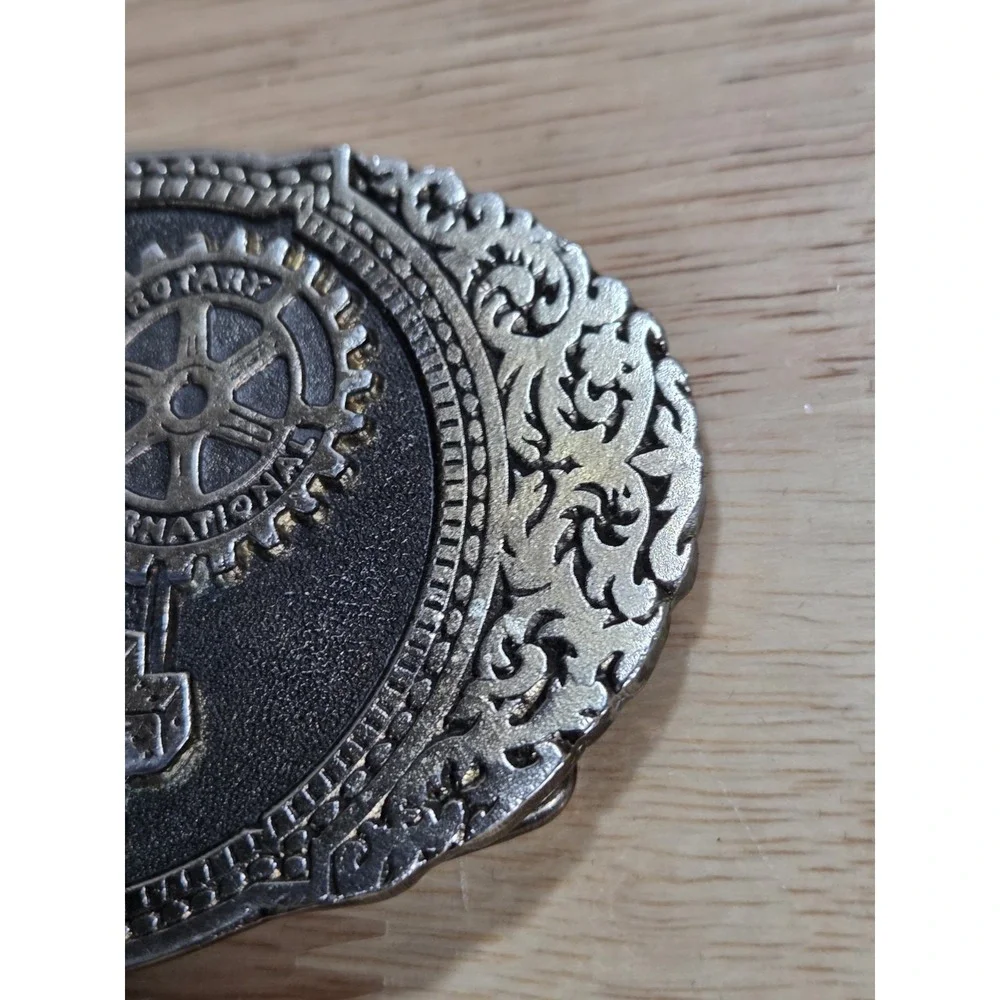 Vintage 1986 Siskiyou Rotary International Nevada Dice Belt Buckle USA Silver